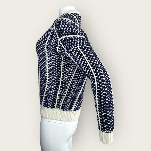 NWT | Maje | Fancy Geo-Pattern Sweater | Blue | Size 1 | Small - Picture 5 of 16